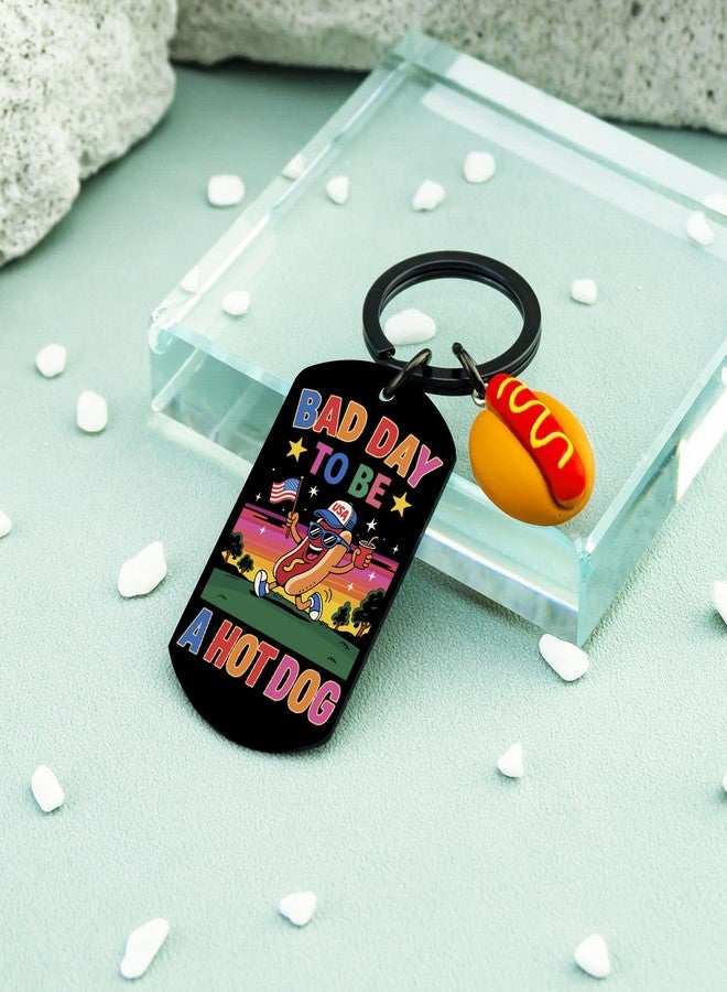 AOBIURV Funny White Elephant Gifts For Adults Hot Dog Gifts Funny Hot Dogs Keychain Bag Charm for Women Men Gag Gift 4th Of July Accessories for Children Adult Student Keychain - Image 4